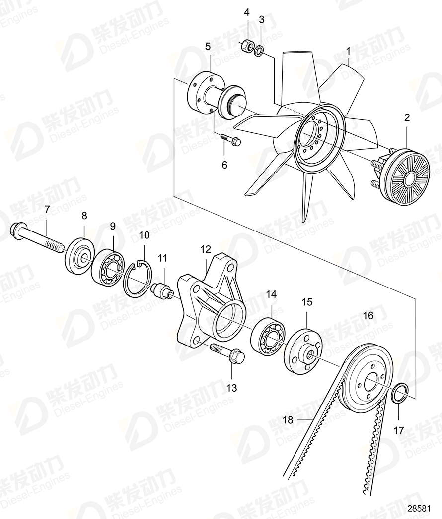 VOLVO Fan hub 20593362 Drawing